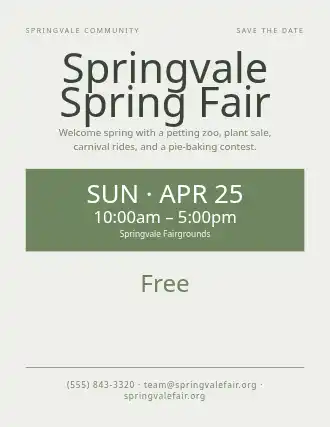 Springvale Spring Fair — Upcoming Events flyer template