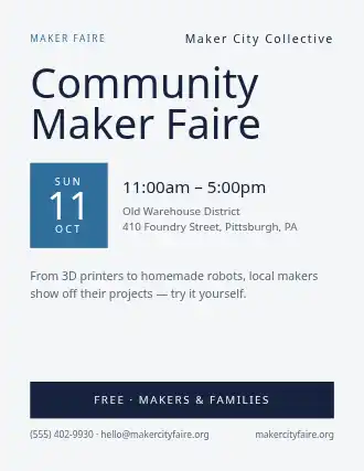 Community Maker Faire — Upcoming Events flyer template