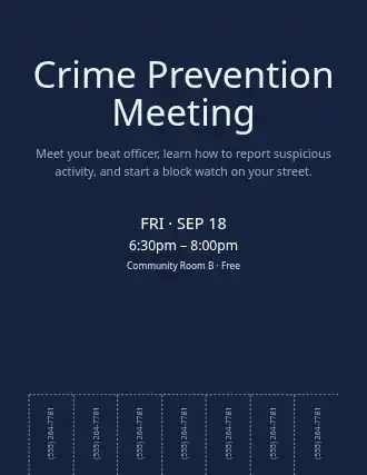 Crime Prevention Meeting — Preventions template