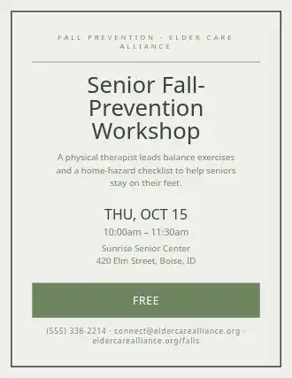 Senior Fall-Prevention Workshop — Preventions template
