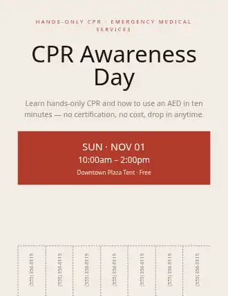 CPR Awareness Day — Preventions flyer template