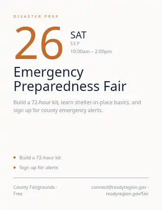 Emergency Preparedness Fair — Preventions flyer template