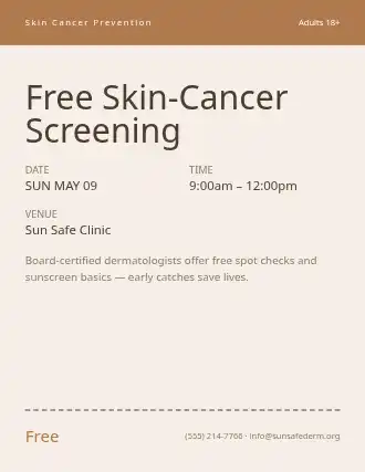 Free Skin-Cancer Screening — Preventions flyer template