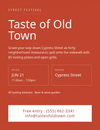 Taste of Old Town — Street Fairs template