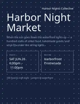 Harbor Night Market — Street Fairs template