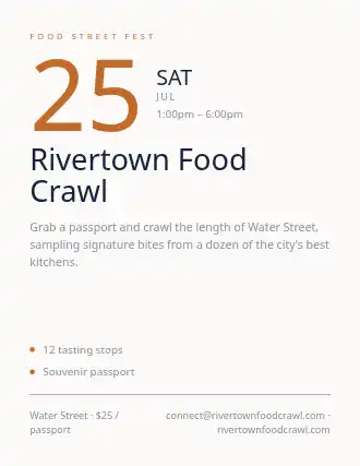 Rivertown Food Crawl — Street Fairs template