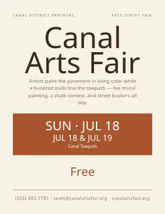 Canal Arts Fair — Street Fairs flyer template