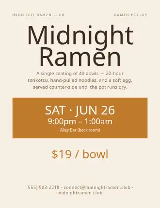 Midnight Ramen — Pop-up Restaurants template