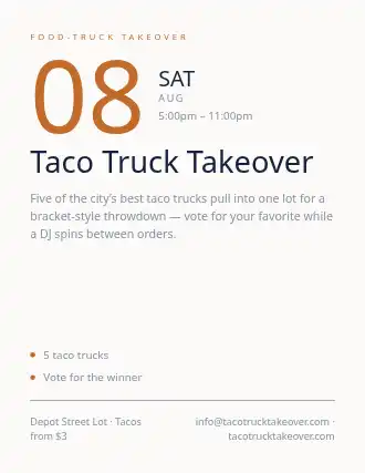 Taco Truck Takeover — Pop-up Restaurants template