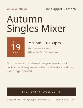 Autumn Singles Mixer — Social Events template