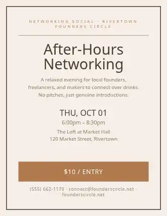 After-Hours Networking — Social Events flyer template