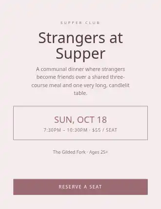 Strangers at Supper — Social Events flyer template