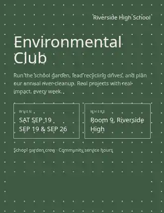Environmental Club — School Clubs template