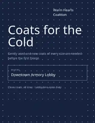 Coats for the Cold — Donations Drives template