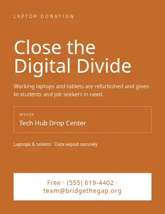 Close the Digital Divide — Donations Drives template