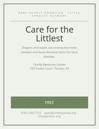 Care for the Littlest — Donations Drives flyer template