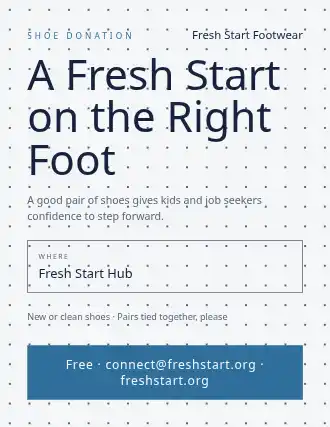 A Fresh Start on the Right Foot — Donations Drives flyer template