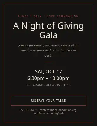 A Night of Giving Gala — Charities template
