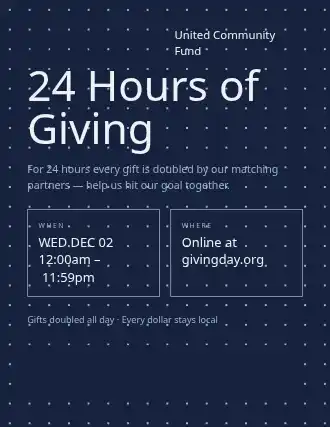 24 Hours of Giving — Charities template