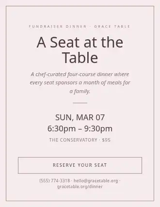 A Seat at the Table — Charities template