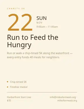 Run to Feed the Hungry — Charities flyer template