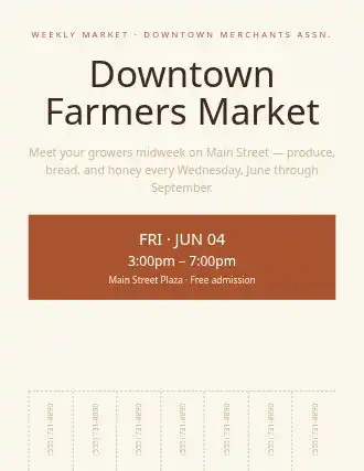 Downtown Farmers Market — Farmer Markets template