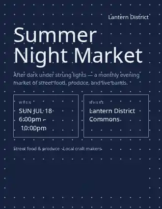 Summer Night Market — Farmer Markets template