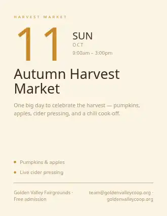 Autumn Harvest Market — Farmer Markets template