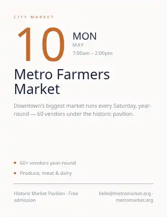 Metro Farmers Market — Farmer Markets flyer template