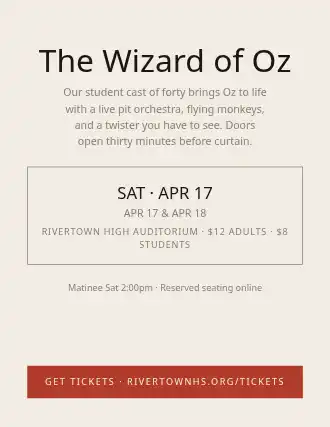 The Wizard of Oz — School Plays template