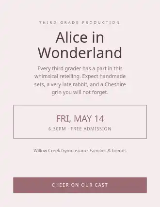 Alice in Wonderland — School Plays template