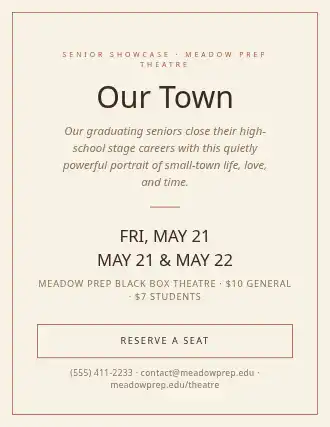 Our Town — School Plays template