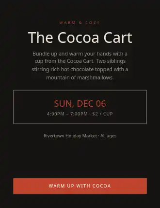 The Cocoa Cart — Kid Ventures flyer template