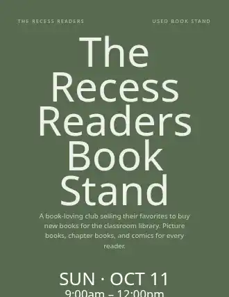 The Recess Readers Book Stand — Kid Ventures flyer template