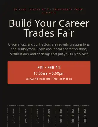 Build Your Career Trades Fair — Job Fairs template