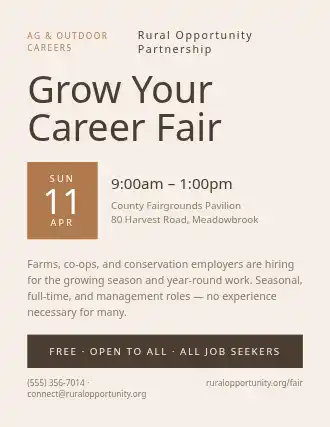 Grow Your Career Fair — Job Fairs flyer template
