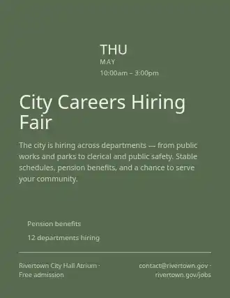 City Careers Hiring Fair — Job Fairs flyer template