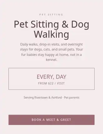 Pet Sitting & Dog Walking — Services Offered template