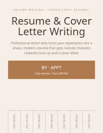 Resume & Cover Letter Writing — Services Offered flyer template
