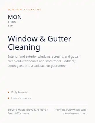 Window & Gutter Cleaning — Services Offered flyer template
