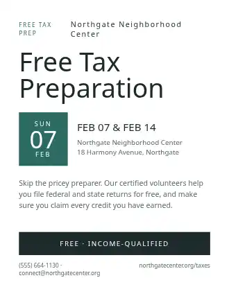 Free Tax Preparation — Free Services template