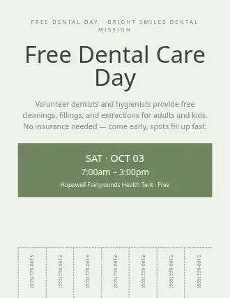 Free Dental Care Day — Free Services flyer template