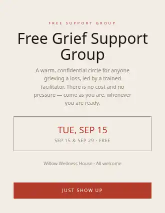 Free Grief Support Group — Free Services flyer template