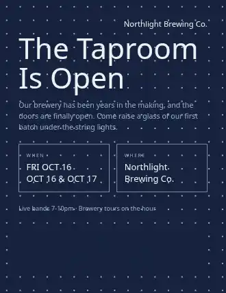 The Taproom Is Open — Grand Openings template