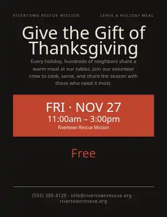 Give the Gift of Thanksgiving — Homeless Shelters flyer template