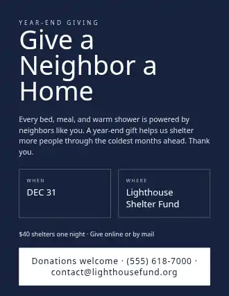 Give a Neighbor a Home — Homeless Shelters flyer template