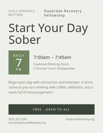 Start Your Day Sober — Addiction Recovery flyer template