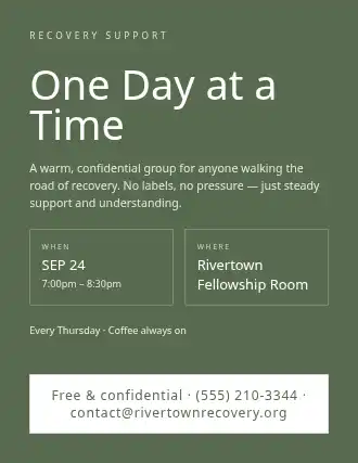 One Day at a Time — Mental Health flyer template
