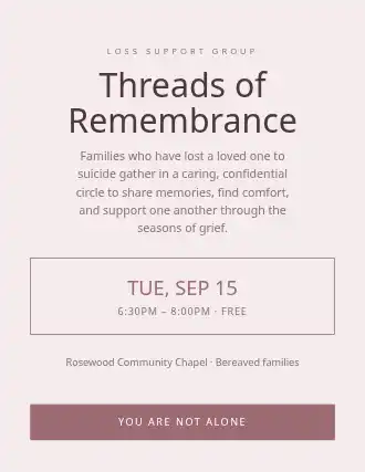 Threads of Remembrance — Suicide Prevention template