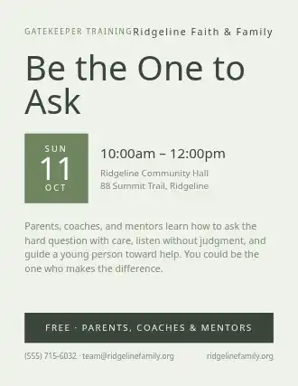 Be the One to Ask — Suicide Prevention flyer template